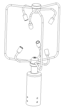 不銹鋼款三維風(fēng)速儀結(jié)構(gòu)圖